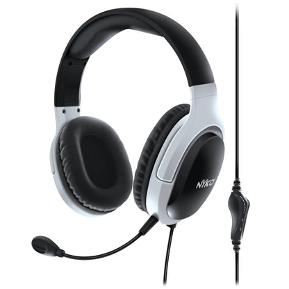 Nyko NP5-5000 Wired Headset for PlayStation 5 - Lightweight Headphones w/Adjustable Microphone - Compatible w/ PS4, PS5, Nintendo Switch, Xbox One and Xbox X|S - PS5 Accessories (Black/White