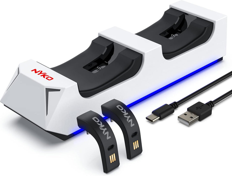 Nyko Dualsense Charging Station for Playstation 5 - Drop and Charge Base for 2 PS5 Controllers w/LED Indicators and Extra USB Port - Playstation 5 DualSense Controller Charge Stand - PS5 Accessories P