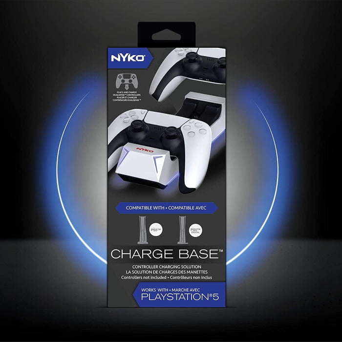 Nyko Dualsense Charging Station for Playstation 5 - Drop and Charge Base for 2 PS5 Controllers w/LED Indicators and Extra USB Port - Playstation 5 DualSense Controller Charge Stand - PS5 Accessories P