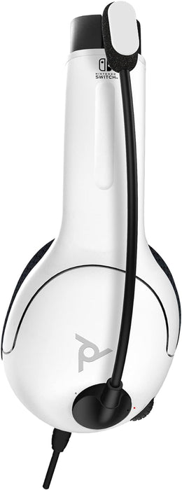 PDP Gaming AIRLITE Stereo Headset with Mic for Nintendo Switch/Switch Lite/OLED - Wired Power Noise Cancelling Microphone, Lightweight, Soft Comfort On Ear Headphones (Black & White