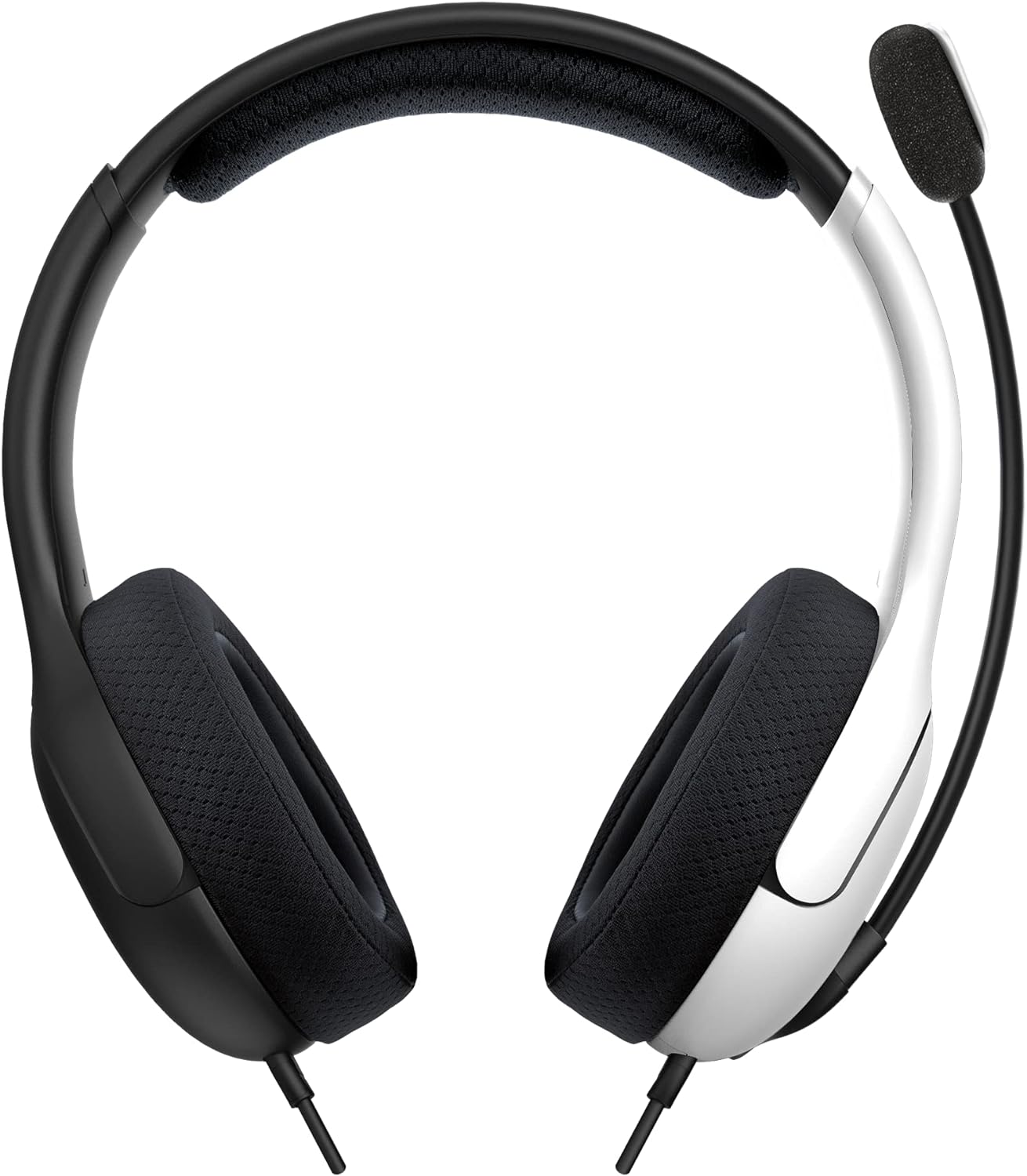 PDP Gaming AIRLITE Stereo Headset with Mic for Nintendo Switch/Switch Lite/OLED - Wired Power Noise Cancelling Microphone, Lightweight, Soft Comfort On Ear Headphones (Black & White