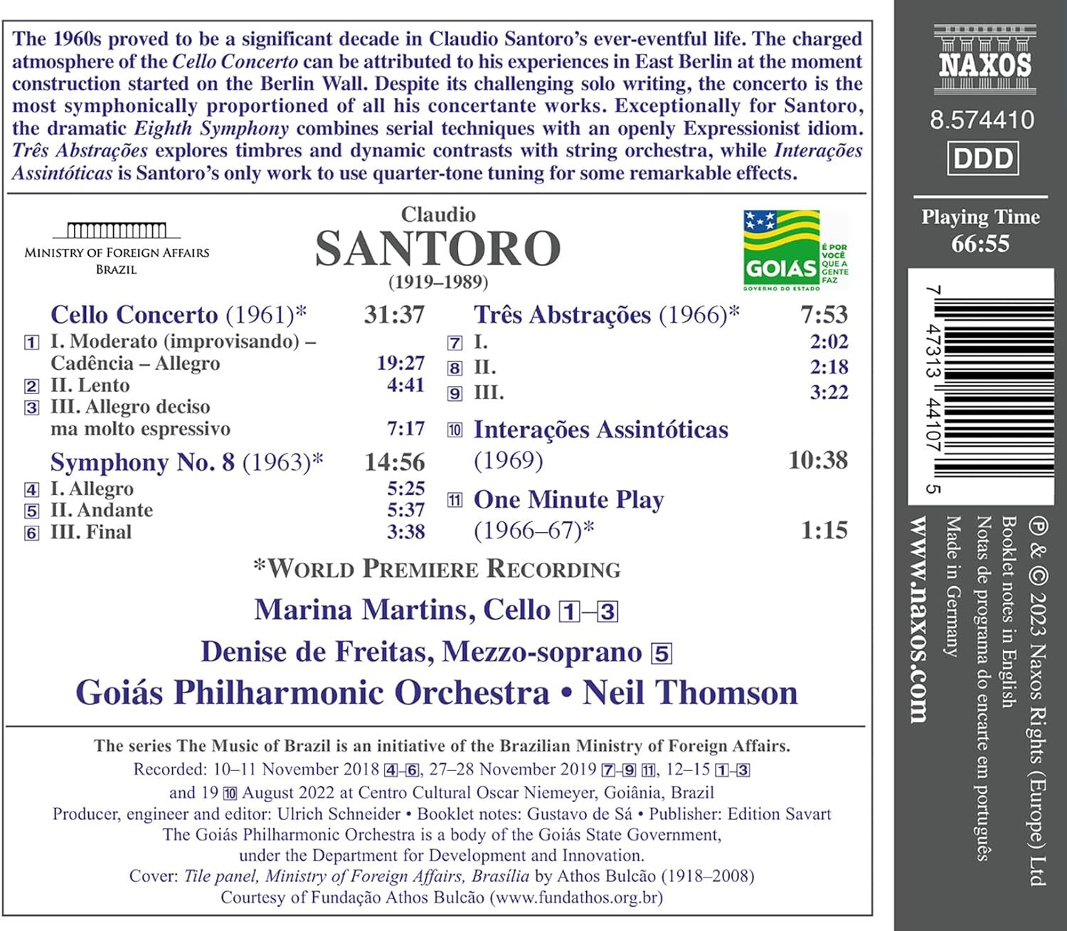 Claudio Santoro: Symphony No. 8/Cello Concerto