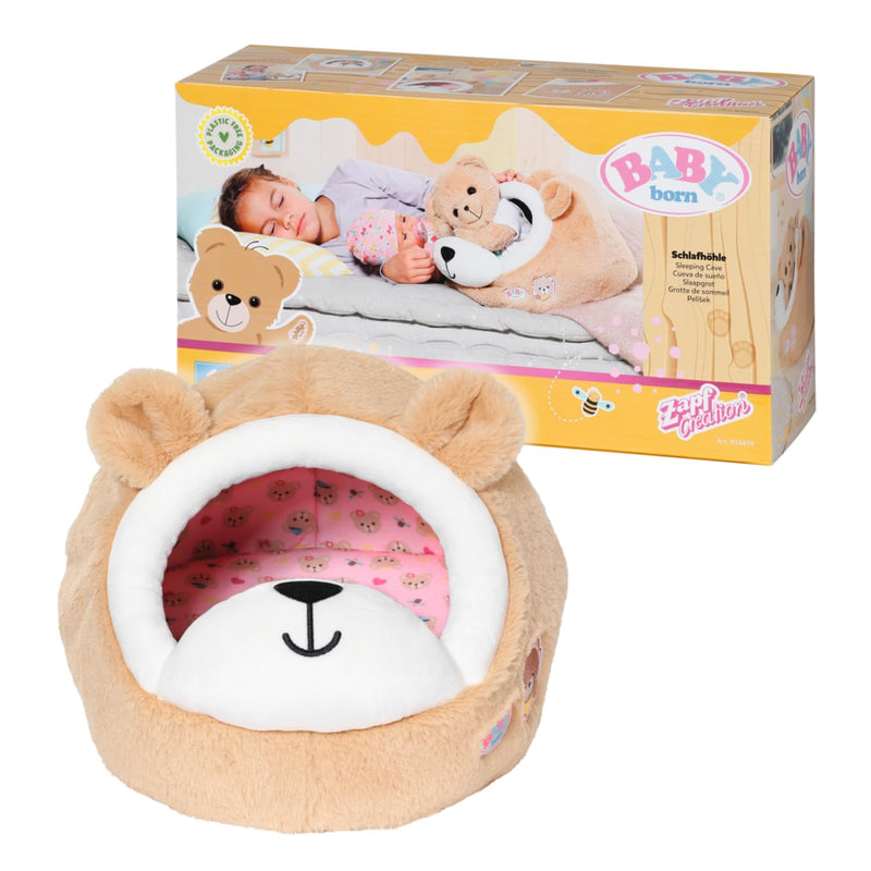 BABY born Bear Sleeping Cave 834459 - Accessories for BABY born Bear and Dolls up to 43cm - Suitable for Kids from 1+, Brown