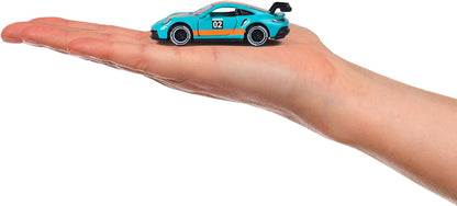 Majorette - Pack de 5 Coches de Metal Porsche, Escala 1:64, 7,5cm, Partes con Apertura, A Partir de 3 Años (212052021)