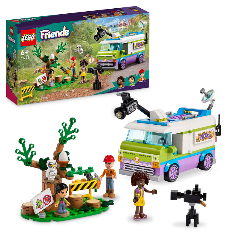 LEGO 41749 Friends Newsroom Van, Animal Rescue Playset, Pretend to Film and Report News & 41740 Friends Aliya's Room, Mini Sleepover Party Bedroom Playset, Collectible Toy