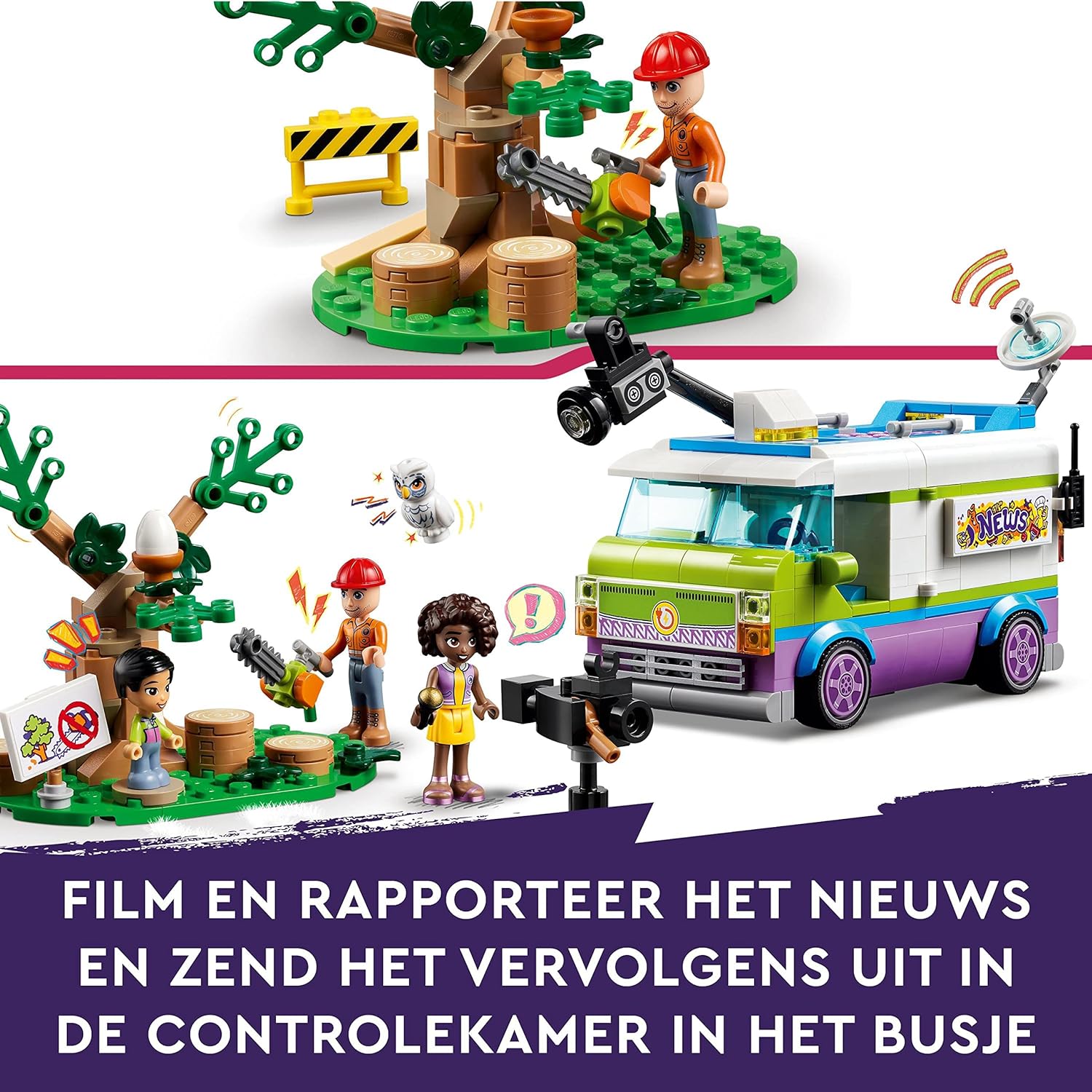 LEGO 41749 Friends Newsroom Van, Animal Rescue Playset, Pretend to Film and Report News & 41740 Friends Aliya's Room, Mini Sleepover Party Bedroom Playset, Collectible Toy