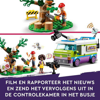 LEGO 41749 Friends Newsroom Van, Animal Rescue Playset, Pretend to Film and Report News & 41740 Friends Aliya's Room, Mini Sleepover Party Bedroom Playset, Collectible Toy
