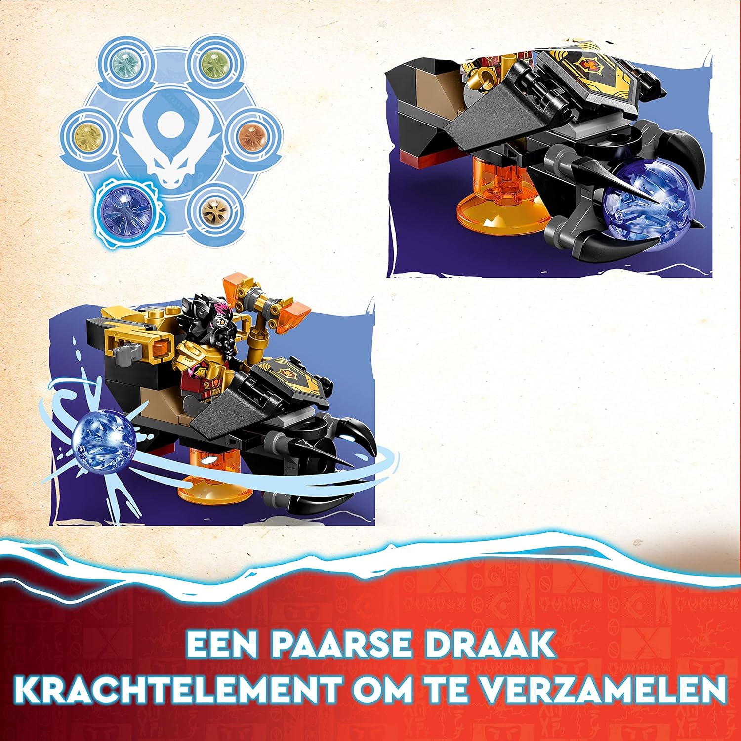 LEGO NINJAGO Heatwave Transforming Lava Dragon Toy, Dragons Rising Series Set with Mythical Creature Figure, plus Kai & Lloyd Minifigures 71793 Modern