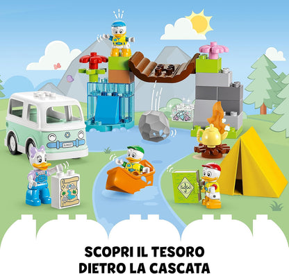 LEGO 10997 DUPLO Disney Mickey and Friends Camping-Abenteuer Set mit Wohnmobil, Kanu und Daisy Duck Figur, Bauspielzeug Geschenk für Kleinkinder ab 2 Jahren, Mädchen und Jungen