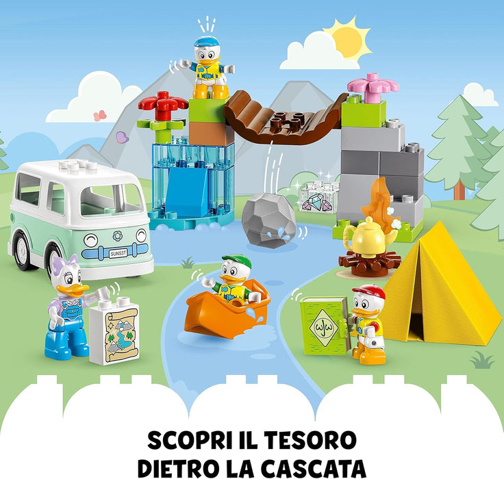 LEGO 10997 DUPLO Disney Mickey and Friends Camping-Abenteuer Set mit Wohnmobil, Kanu und Daisy Duck Figur, Bauspielzeug Geschenk für Kleinkinder ab 2 Jahren, Mädchen und Jungen