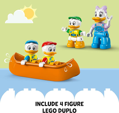 LEGO 10997 DUPLO Disney Mickey and Friends Camping-Abenteuer Set mit Wohnmobil, Kanu und Daisy Duck Figur, Bauspielzeug Geschenk für Kleinkinder ab 2 Jahren, Mädchen und Jungen
