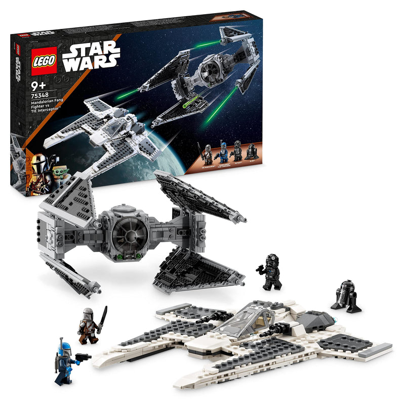 LEGO 75348 Star Wars Mandalorian Fang Fighter vs. TIE Interceptor, Starfighter Building Toy Set for Kids with 3 Minifigures & 75325 Star Wars The Mandalorian's N-1 Starfighter Building Toy + N-1 Starfighter Building Toy