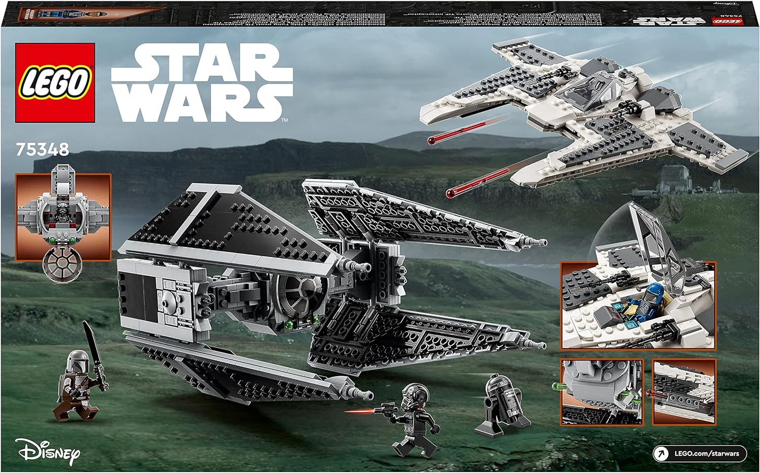 LEGO 75348 Star Wars Mandalorian Fang Fighter vs. TIE Interceptor, Starfighter Building Toy Set for Kids with 3 Minifigures & 75325 Star Wars The Mandalorian's N-1 Starfighter Building Toy + N-1 Starfighter Building Toy