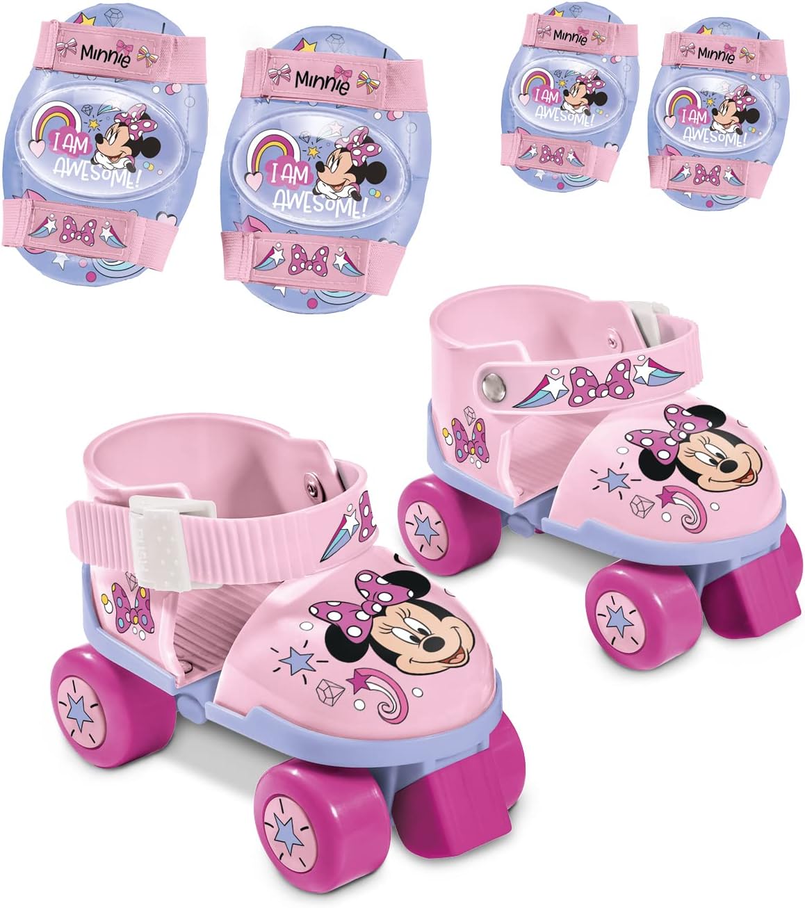 Mondo Minnie Mouse Skate Wheels for Girls Pink (Pink), Adjustable from 22 to 29