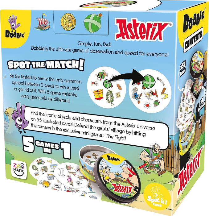 Asmodee | Dobble Asterix | Card Game | Ages 6+ | 2-8 Players | 15 Minutes Playing Time