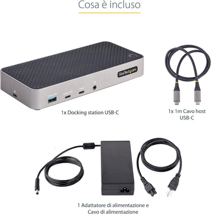 StarTech.com Docking Station USB-C per Tre Monitor - Dock USB C Triplo HDMI/DP 4K - Hub USB a 5 Porte - GbE - PD 100W - Docking Station Multi Monitor - Compatibile Thunderbolt 3 e 4 (116E-USBC-DOCK