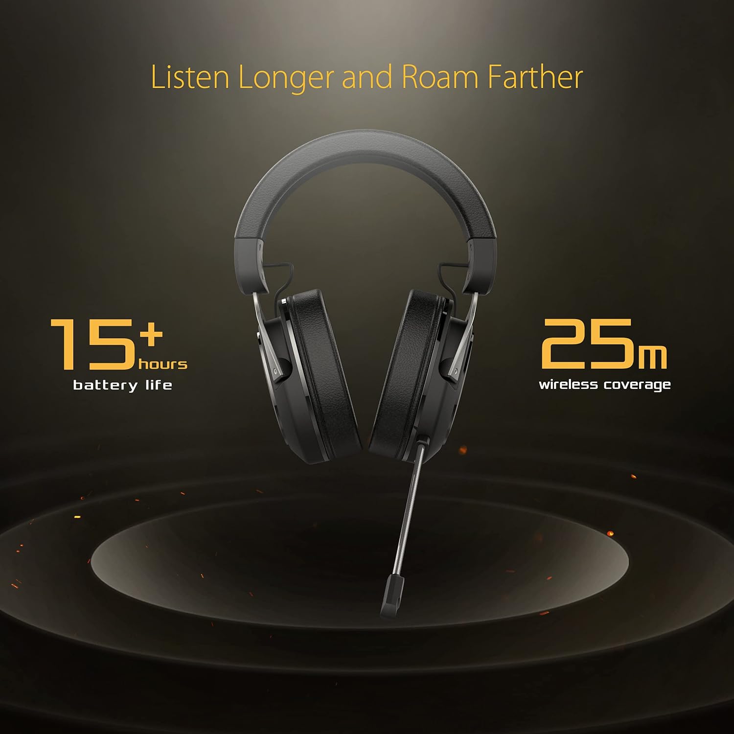 ASUS TUF Gaming H3 Wireless Headset (kabellos, 2,4GHz-Verbindung über USB-C, 7.1 Surround Sound, bis zu 15 Stunden Akkulaufzeit