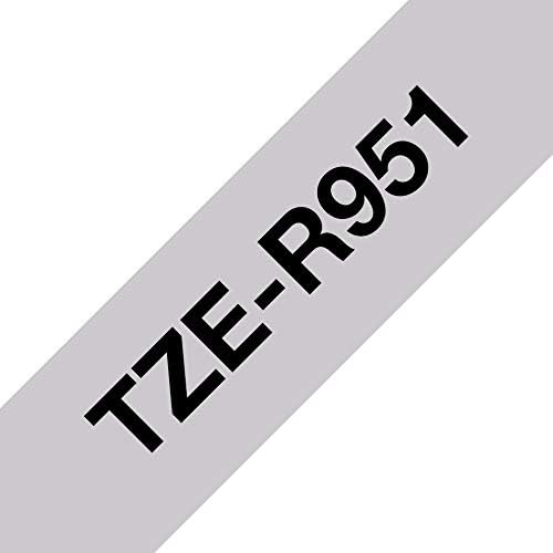 Original Brother Textiles TZe-R951 Label Tape Black on Silver Width 24 mm Length 4 m for Brother P-Touch H200, H100LB/R, H105, E100/VP, D200/BW/VP, D210/VP, Cube, Cube Plus