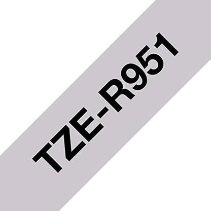 Original Brother Textiles TZe-R951 Label Tape Black on Silver Width 24 mm Length 4 m for Brother P-Touch H200, H100LB/R, H105, E100/VP, D200/BW/VP, D210/VP, Cube, Cube Plus