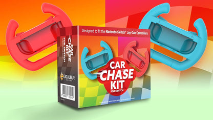 Car Chase Kit for Switch - 2 x Steering Wheels for Joy-Con Controllers