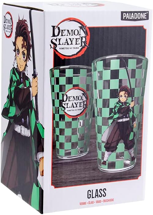 Paladone Demon Slayer Drinking Glass Officially Licensed Anime Demon Slayer Merch, Black