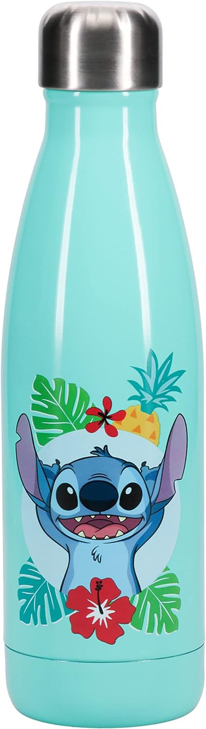 Botella de agua Stitch - Producto oficial Disney, botella de metal a prueba de fugas para bebidas frías y calientes, regalo para fans de Stitch 460ml (15 oz
