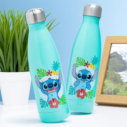 Botella de agua Stitch - Producto oficial Disney, botella de metal a prueba de fugas para bebidas frías y calientes, regalo para fans de Stitch 460ml (15 oz