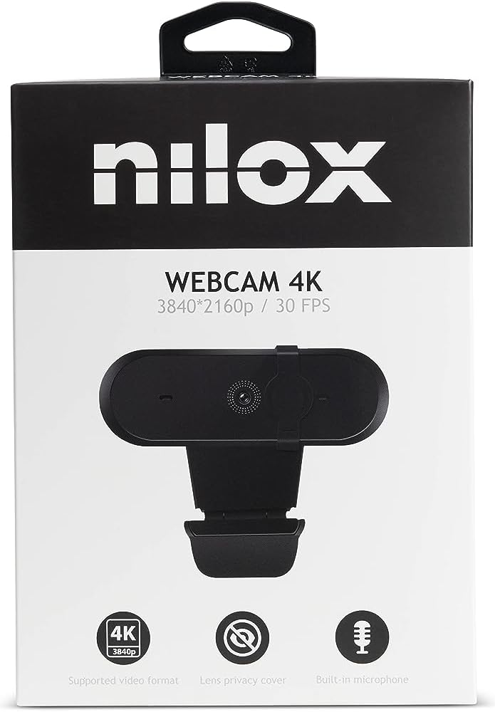 Nilox NXWCA02 4K Automatic Dual Microphone Approach Webcam, Multicolor