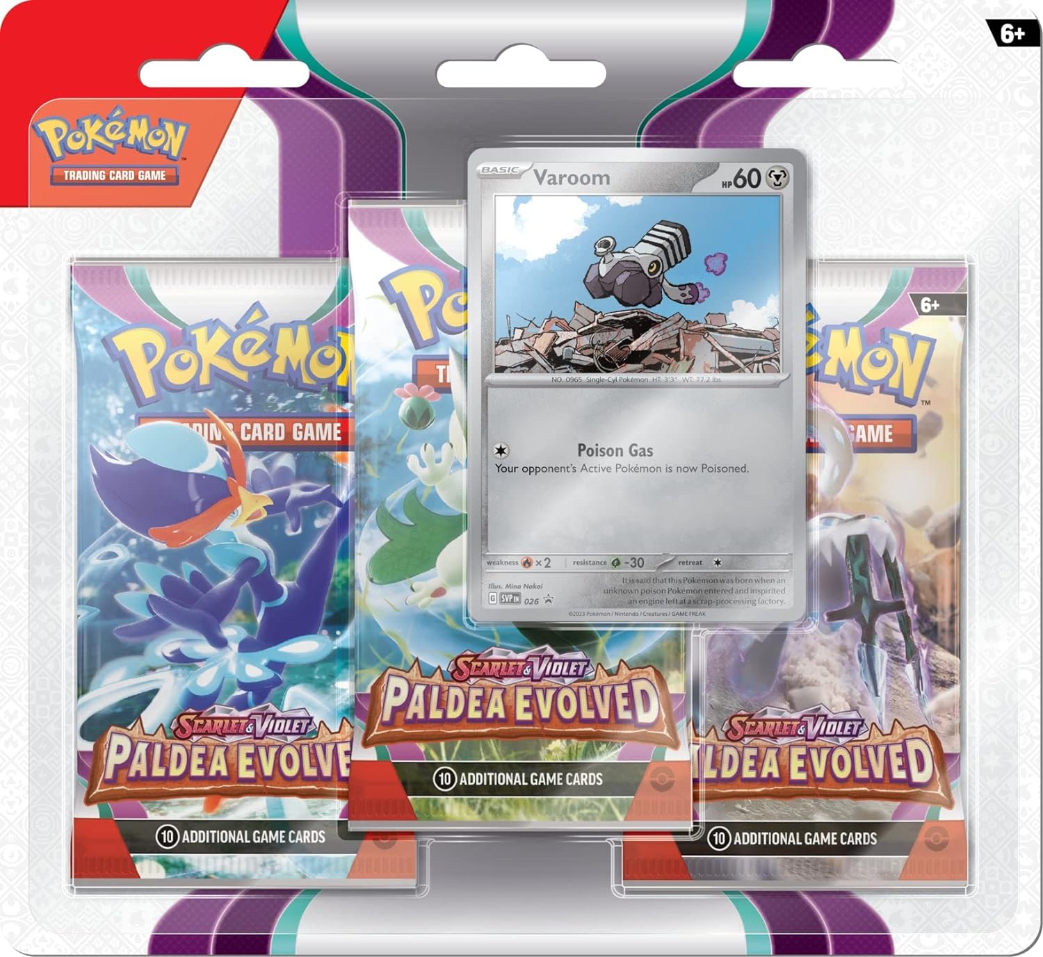 Pokémon JCC - Écarlate et Violet - Pack Blister de 3 Boosters Évolutions à Paldea Forgerette et Vrombi (1 Blister al