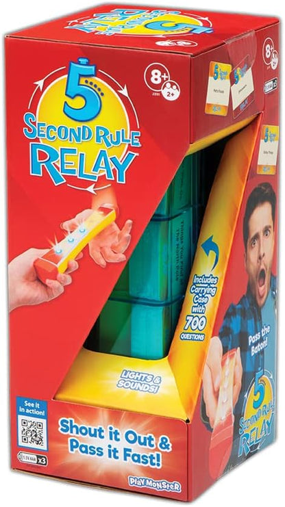 5 Second Rule Relay | Family Party Game | Electronic Relay Baton | Shout It Out & Pass It Fast! | For 2 or More Players| Age 8+