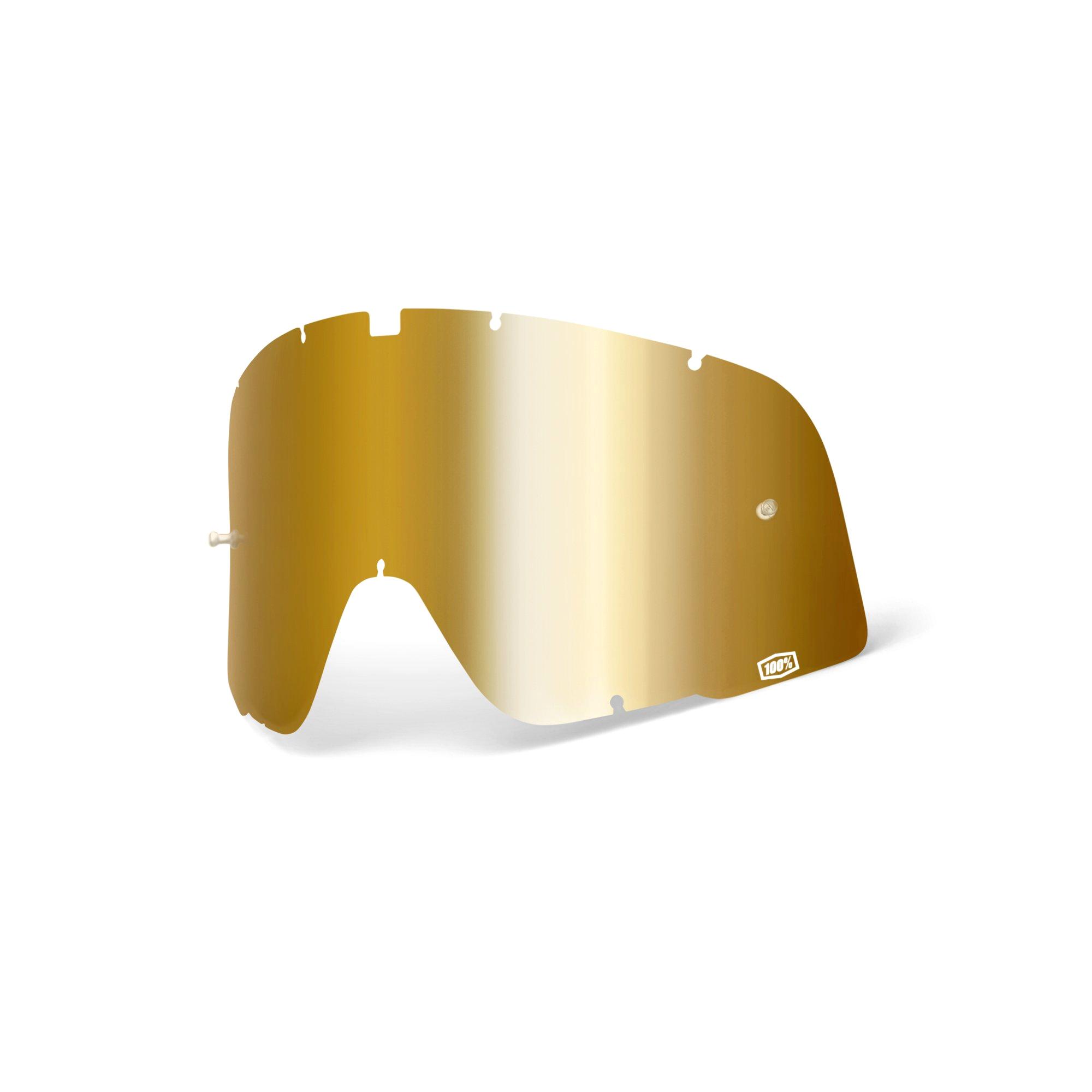 100% Barstow Sostituzione-Specchio in Lamiera True Gold Lens, Maschere Unisex Adulto, Oro, Taglia Unica
