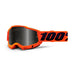 100% Accuri 2 Lunettes de protection sable pour VTT et UTV – Lunettes de protection pour moto tout-terrain, sport motorisé avec verres fumés foncés Fluo/orange Verres fumés
