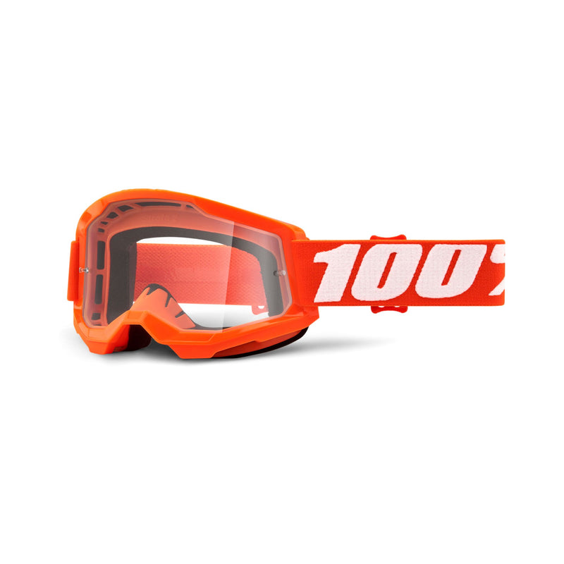 100% Strata 2 Goggle Orange / Clear Lens
