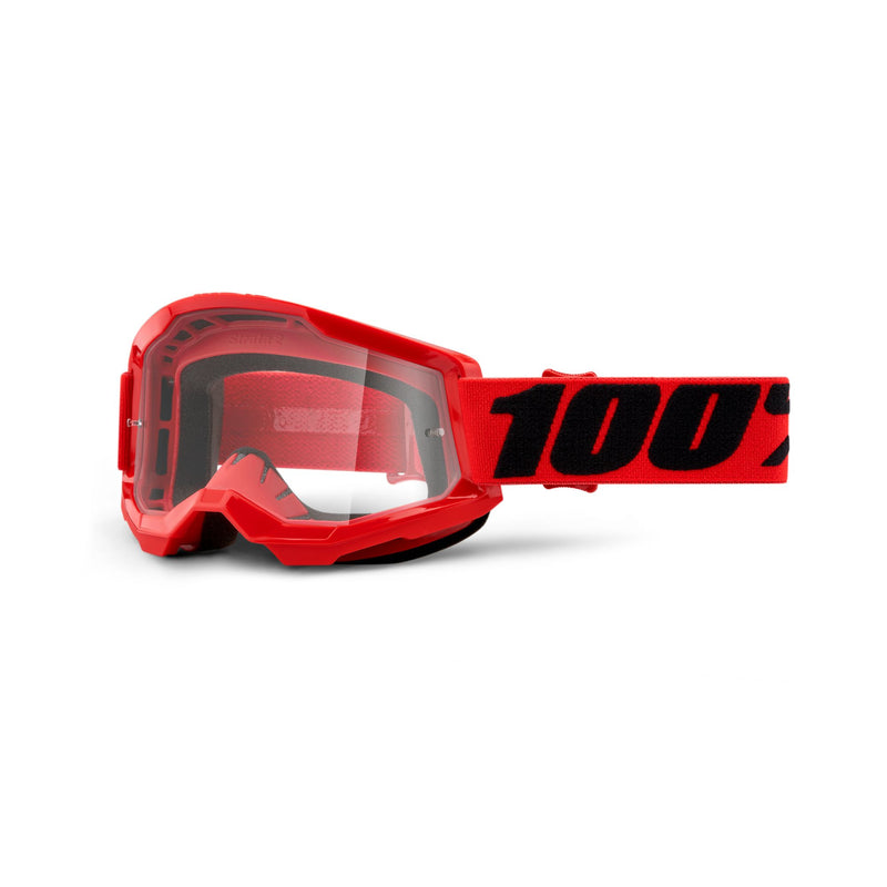 100% Strata 2 Goggle Red / Clear Lens