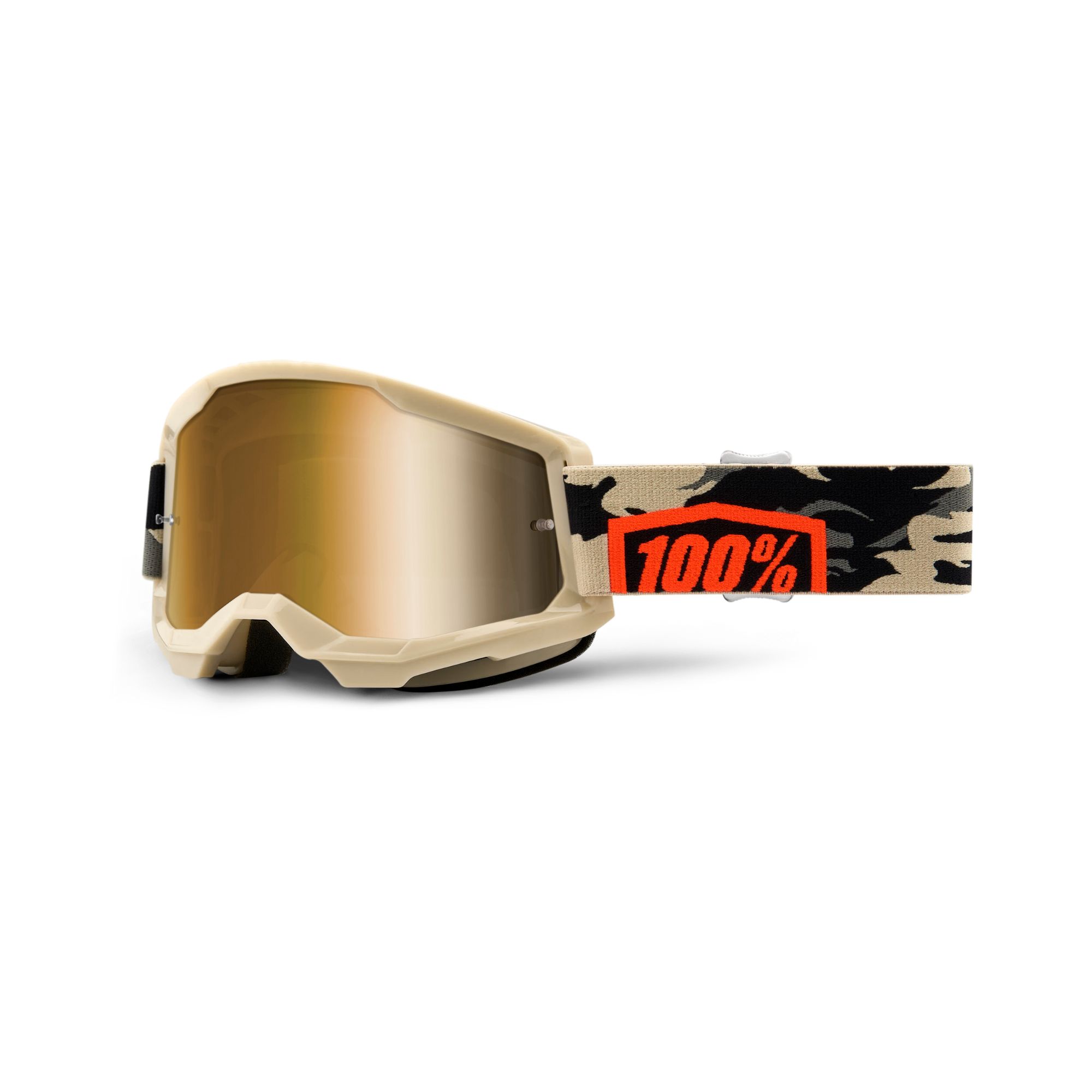 100% Strata 2 Goggle Kombat / True Gold Mirror Lens