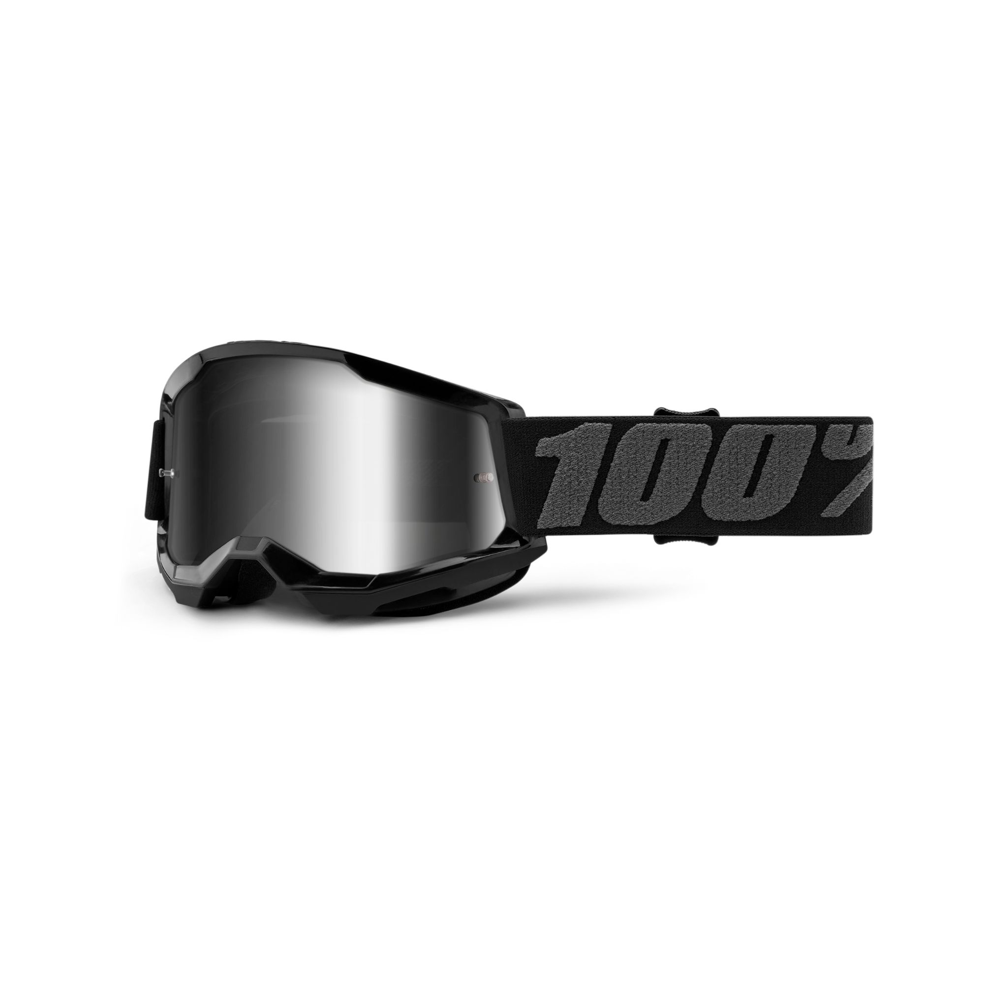 100% Strata 2 Youth Goggle Black / Silver Mirror Lens