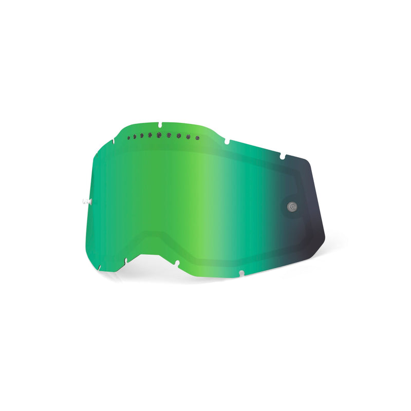 100% Racecraft 2 / Accuri 2 / Strata 2 Dual Pane Vented Lens - Green Mirror
