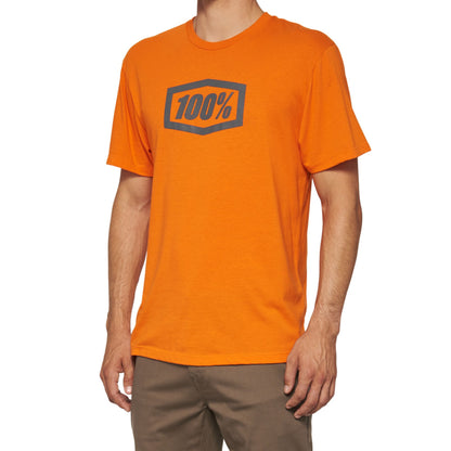 100% ICON Short Sleeve Tee Orange - XL