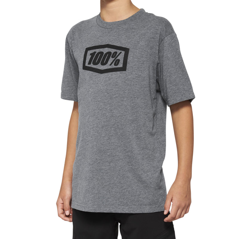100% Big Boys' Icon Shirts,Large,Heather Grey