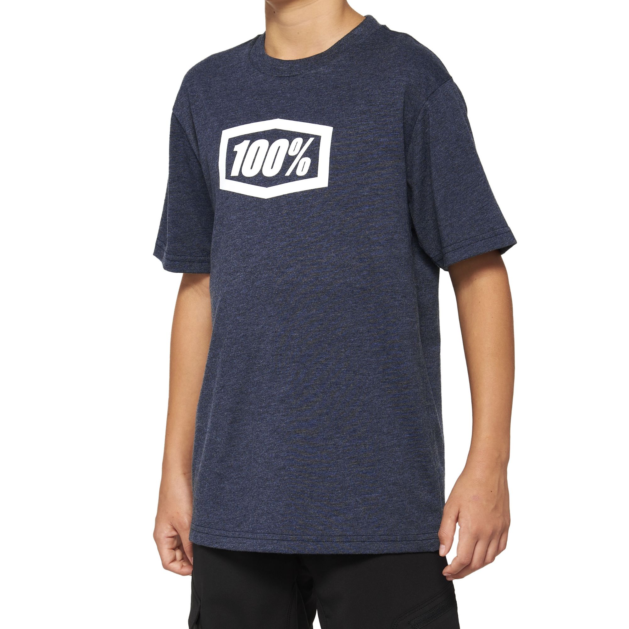 100% Big Boys' Icon Shirts,Small,Navy Heather