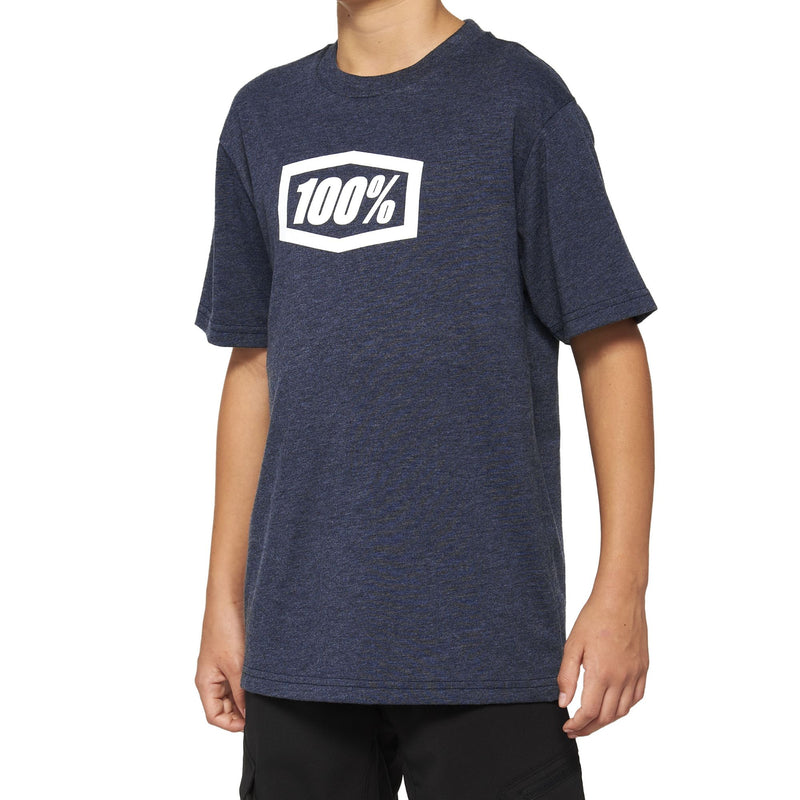 100% Big Boys' Icon Shirts,X-Large,Navy Heather