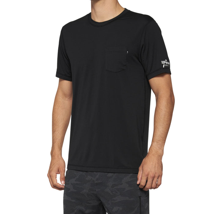 100% Mission Athletic Short Sleeve Tee Black - 2XL