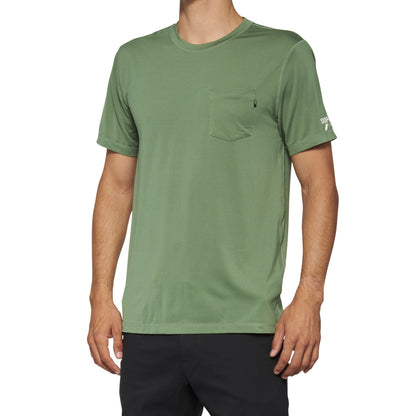 100% Mission Athletic Short Sleeve Tee Olive - S