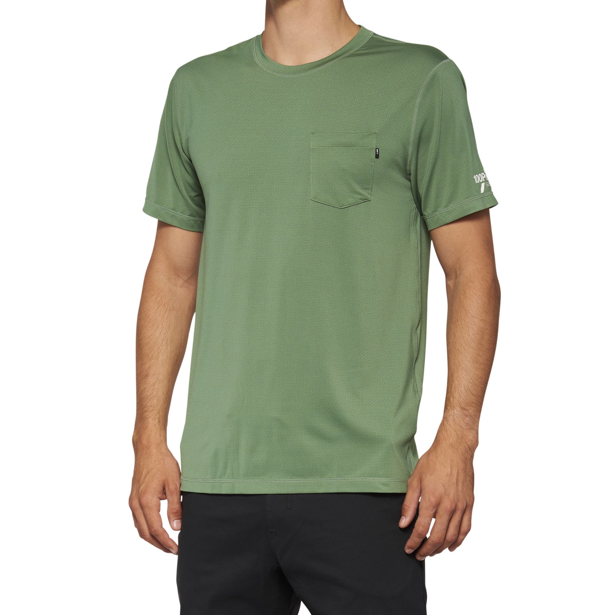100% Mission Athletic Short Sleeve Tee Olive - M