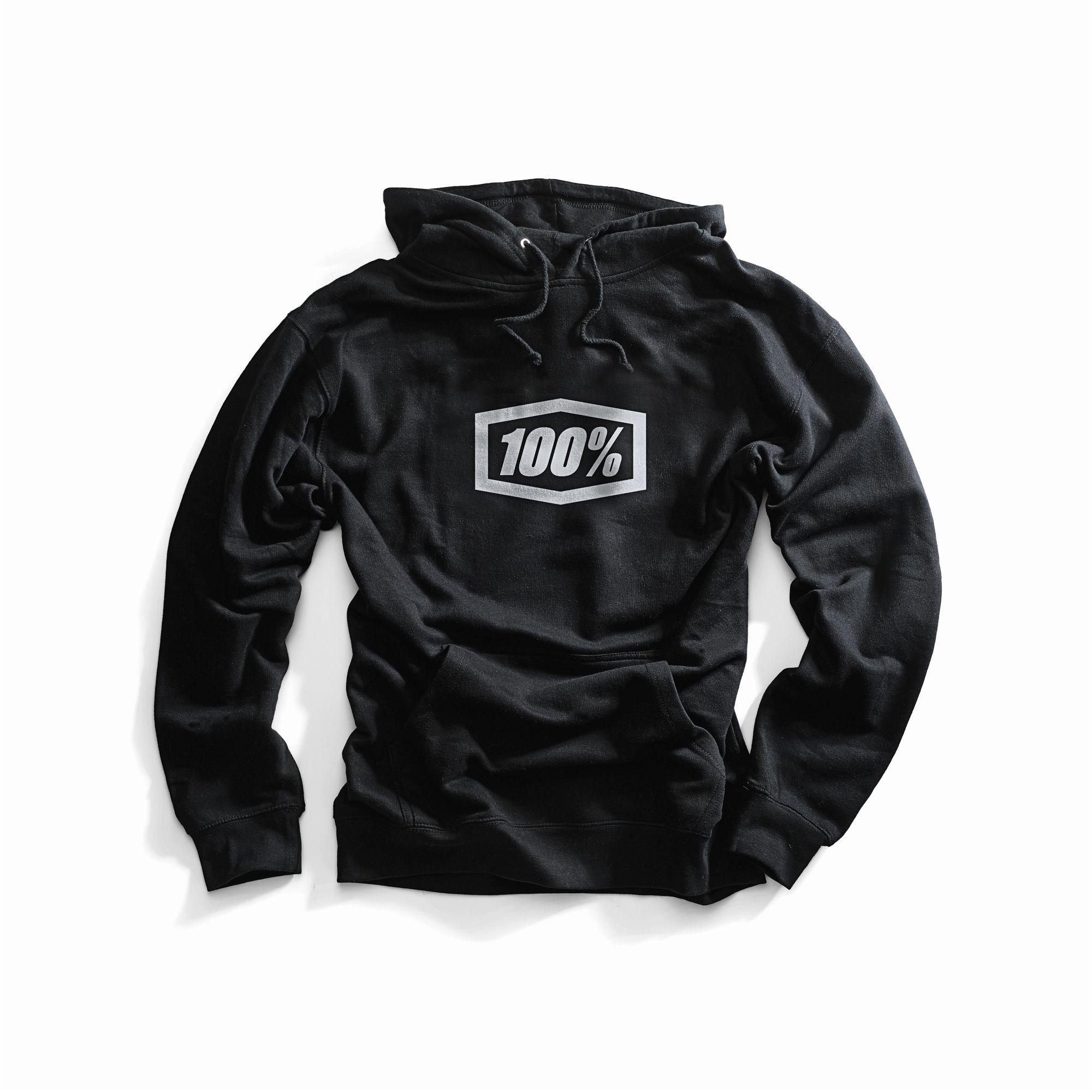 100% Essential Hooded Pullover Sweatshirt Black L