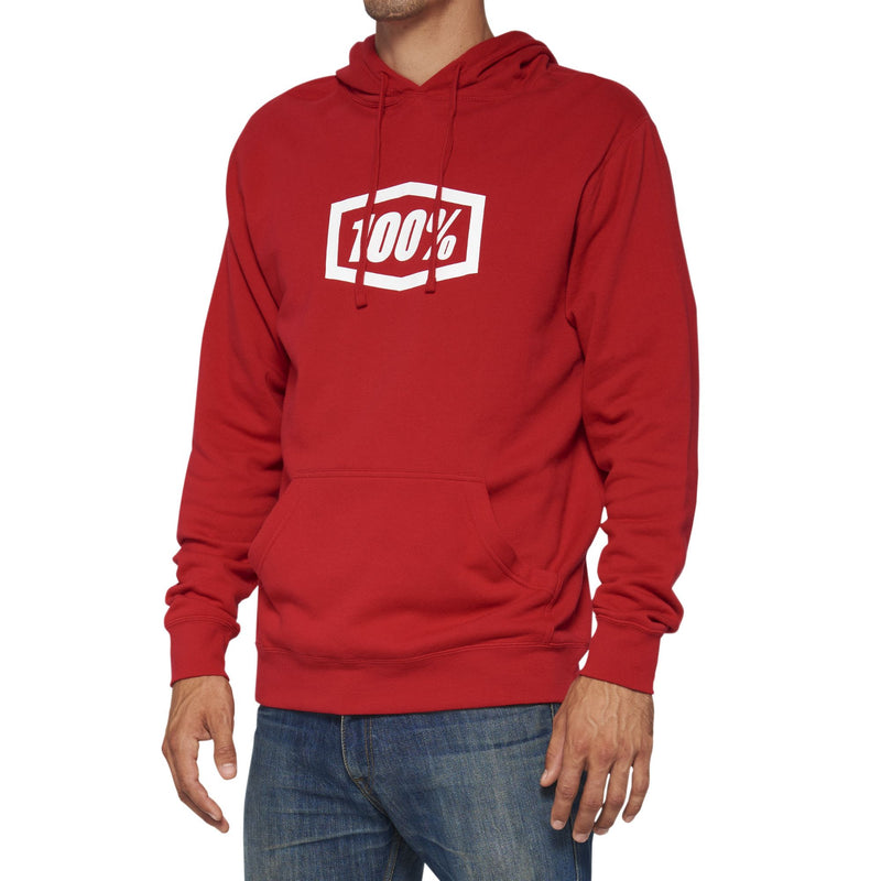 100% Icon Pullover Hoodie Deep Red M