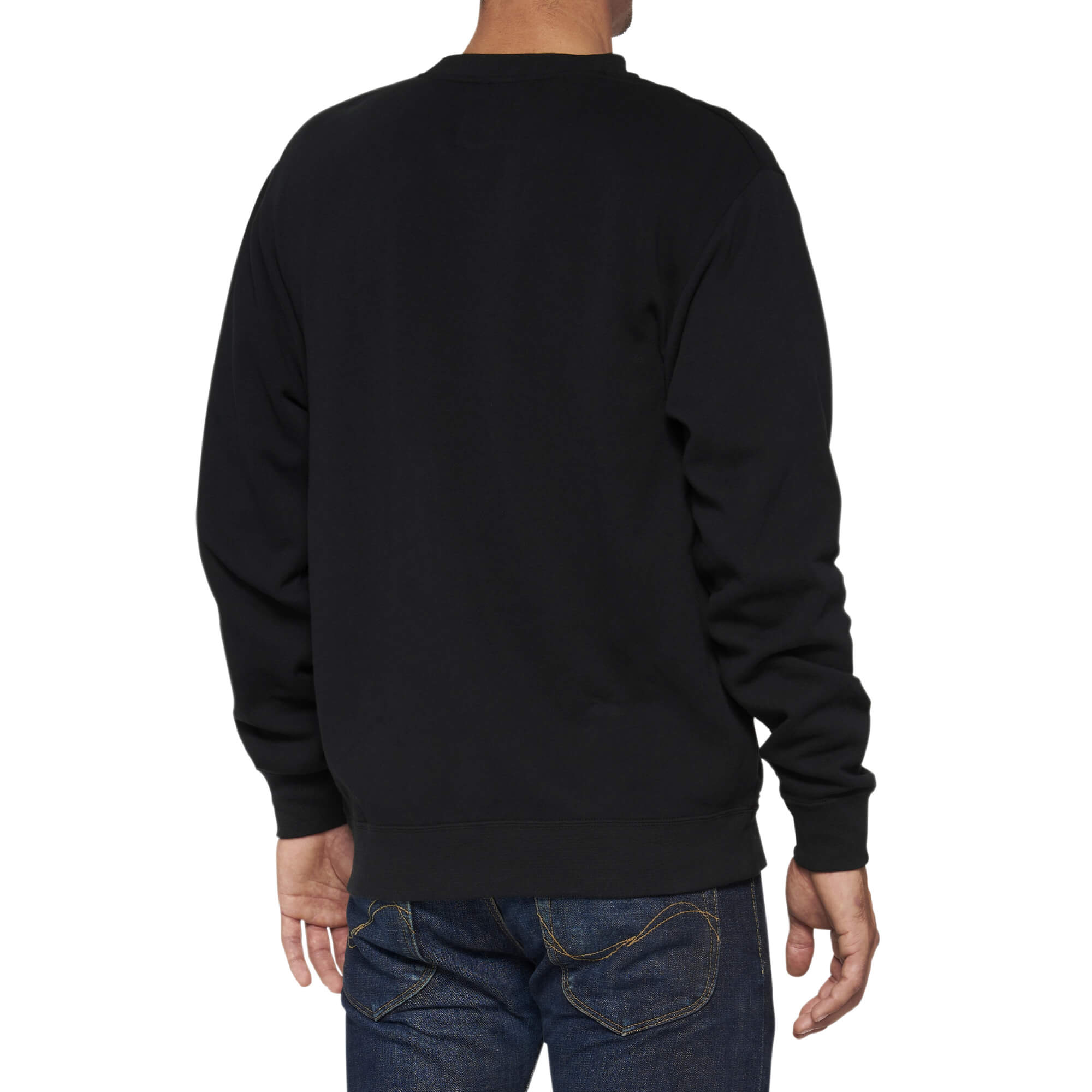100% Icon Long-Sleeve Fleece Black Sweatshirt