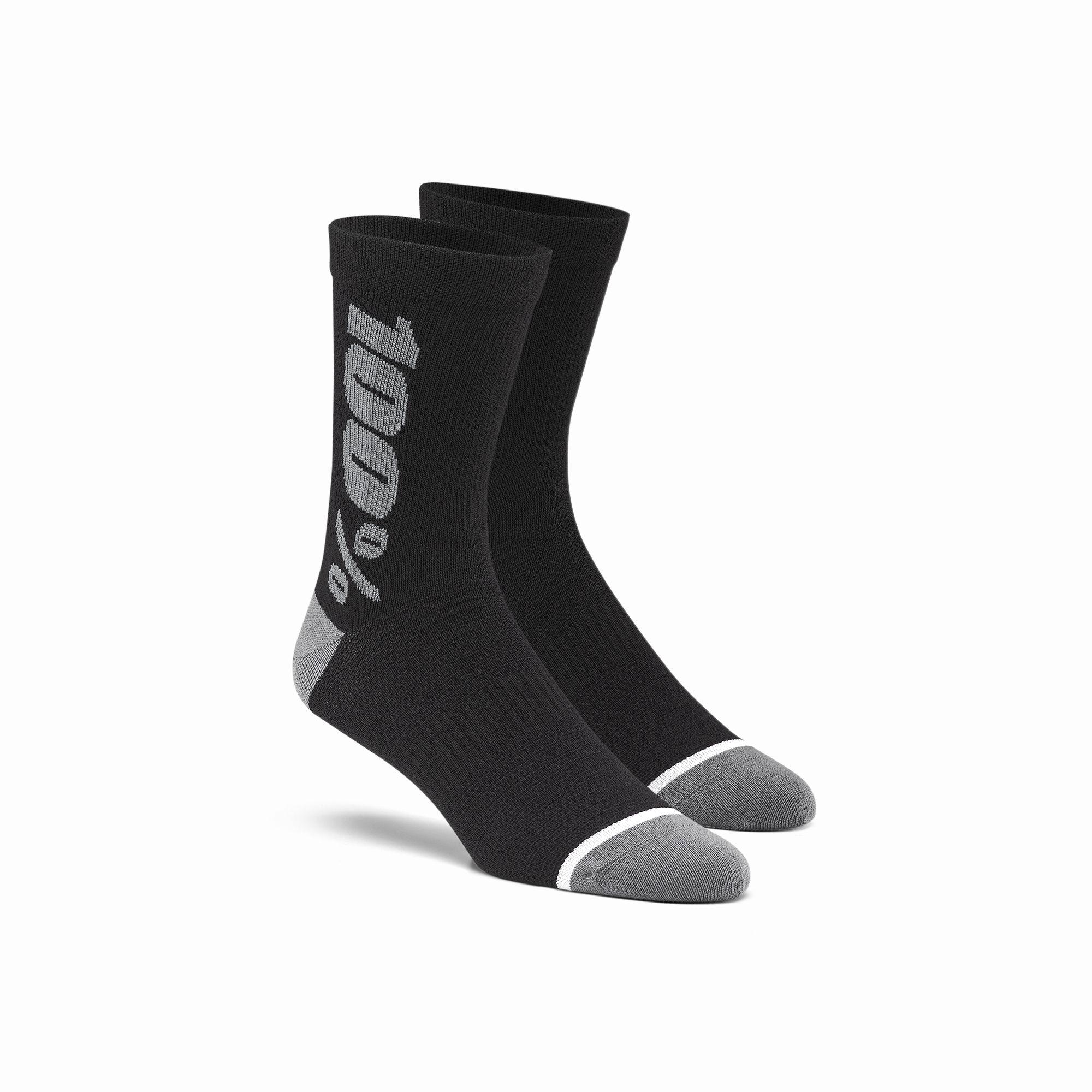 100% Rhythm Merino Wool Performance Socks Black / Grey L / XL