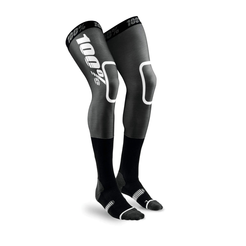 100% REV Knee Brace Performance Moto Black Socks size