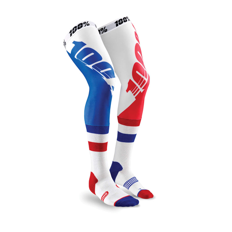 100% REV Knee Brace Performance Moto Corpo Socks size